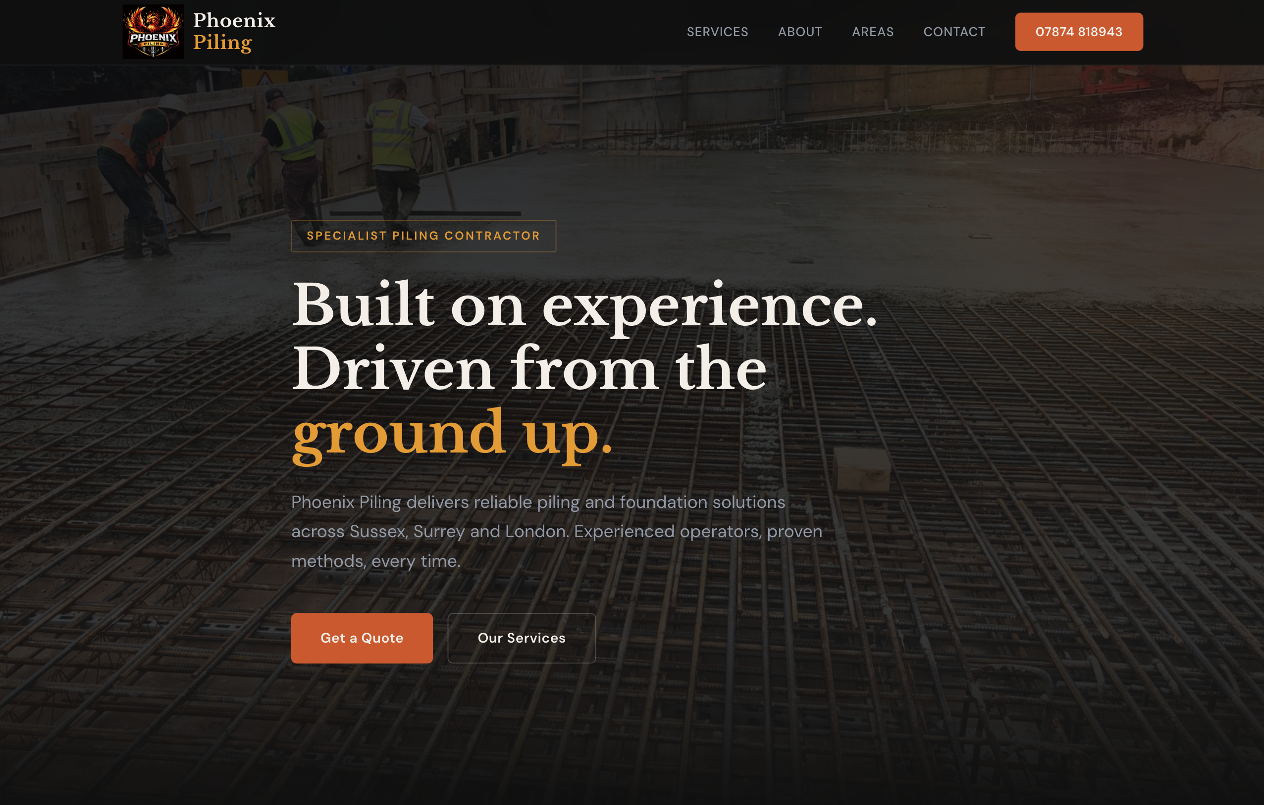 Phoenix Piling website screenshot